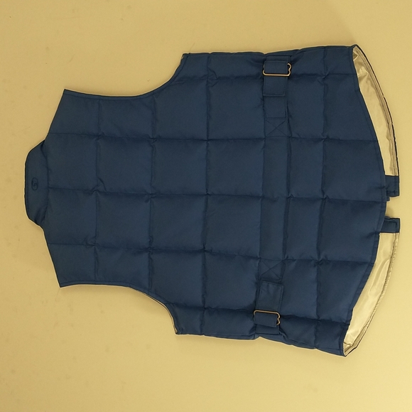 Vintage GAP Insulated Vest Warm Down Fill Side Adjustable Cobalt Blue Silver Int - Picture 9 of 9